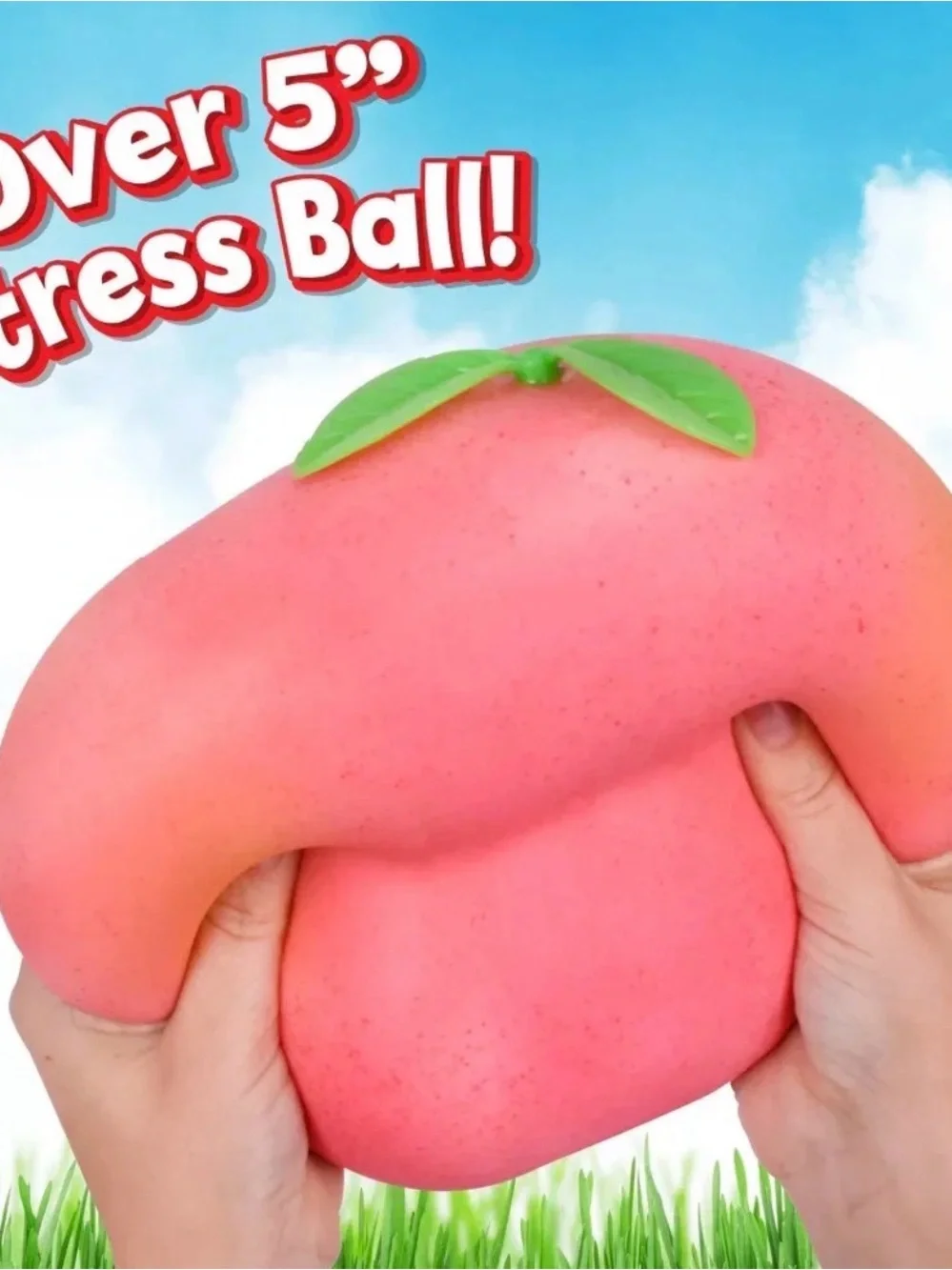 Sunny Days Jumbo SQUEEEZY PEACH Squishy Sensory Stress Relief Toy NEW